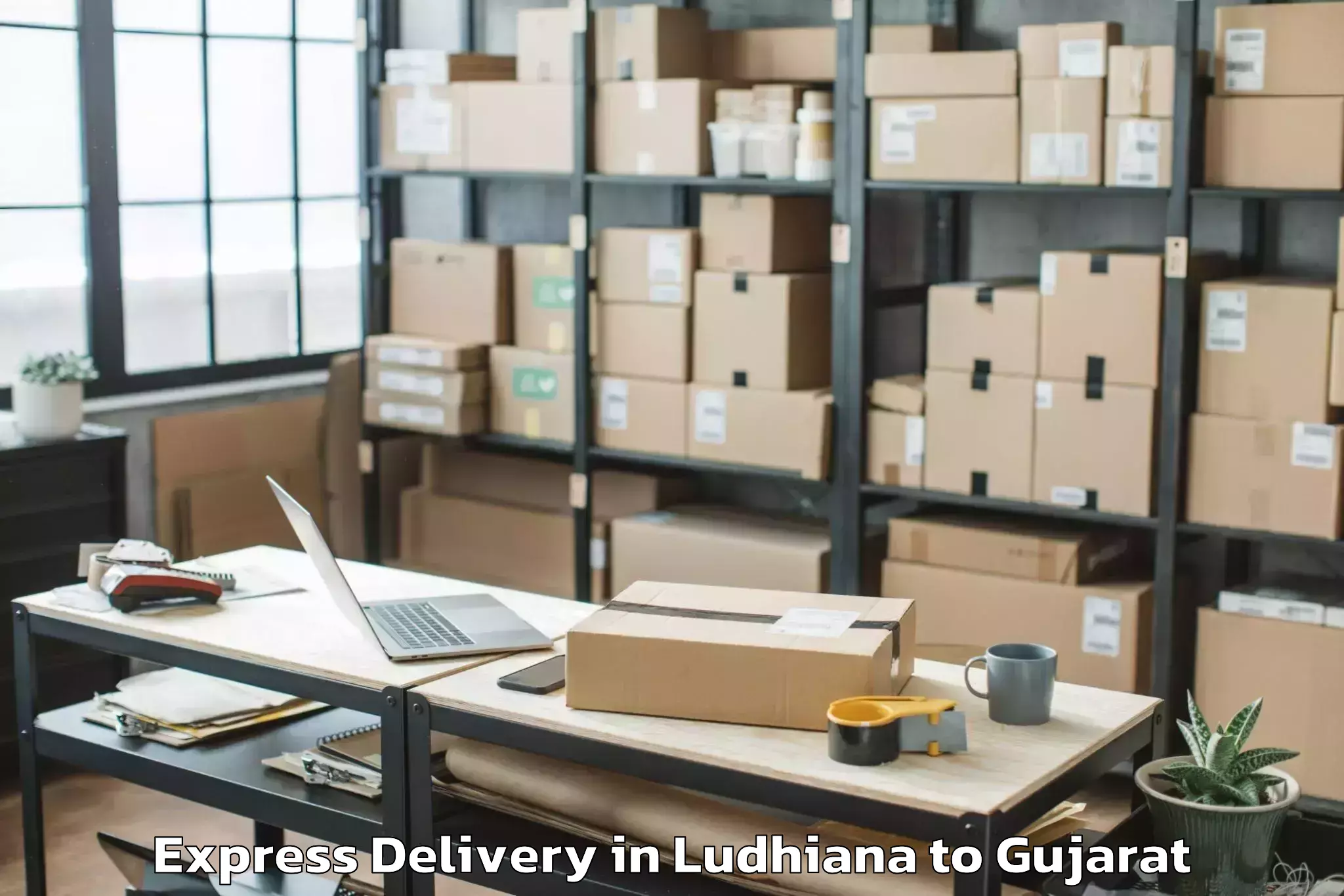 Book Ludhiana to Jhagadia Express Delivery Online